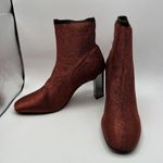 Clergerie "Jany" Stretch Metal Lurex Mesh Mirrored Heel Ankle Boot Sz 10.5 New Photo 4