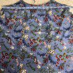 Alice + Olivia  Marybeth Blue Floral Layered Halter Top Silk Blouse Womens Size M Photo 6