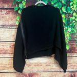 Lululemon DISTRESSED On the Go Poncho Sweater Wrap One Size Black Merino Wool Photo 3