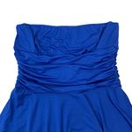 Womens Strapless Dress Large Blue Flare Party Cocktail Evening Formal Photo 1