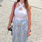 Lulus White Criss Cross Tank Top Size M Photo 3