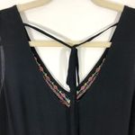 cupio New Neon Embroidered Tie Back Romper V-Neck Sleeveless Black Multi Photo 13