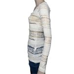 Blanc du Nil Women’s Size 2 S White Stretch Lace Long Sleeve Scoop Neck T Photo 2