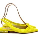Christian Louboutin Citron Perforated Suede Spiked Hall Slingback Flats Size 40 Photo 7