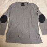 Fenn Wright Manson  Merino Wool Grey Crew Neck Sweater Elbow Patches Size Small Photo 0
