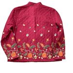 Breckenridge  Womens Quilted Coat Jacket Pumpkin Leaves Red Large Petite Photo 1