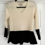 Banana Republic Cashmere Wool Blend Colorblock Peplum Sweater, Small Photo 0