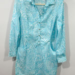 Lilly Pulitzer Shorley Tunic Dress Teal Seashell Print Size S Cotton Photo 0