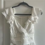 Angel Biba  Pleated Ruffle Sleeveless White Lined Dress Photo 2