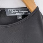 Salvatore Ferragamo Black Draped Viscose Jersey Long Sleeve Dress Size 38 Photo 3