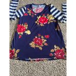 LuLaRoe Luloroe Women's High Low Long‎ Sleeve Rose Floral Design Size Medium Photo 1