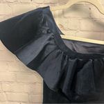 SALONI New Greta ruffle mini dress cotton velvet size dark navy US size 2 witchy Blue Photo 6