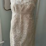 Shoshanna strapless dress gold metallic damask 10 Photo 0