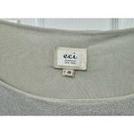 ECI  Woman Silver Shimmer Short Sleeve Blouse with Black Beaded Trim - Size 20 Photo 6