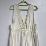 Barbizon Boutique Ivory Satin Lace Trim Vintage Maxi Nightgown Sz M White Size M Photo 3