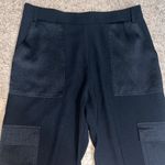 Anthropologie Maeve Delancey Satin-Trimmed Cargo Jogger Trouser Pant Black Small Photo 4