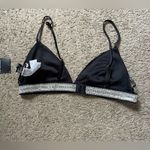 Forever 21  black silk and silver sparkle bralette NWT size medium Photo 1