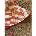 Aerie Orange/White Checkerboard Stripe Bucket Sun Hat Beach Pool Summer One Size Photo 4