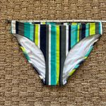 Aerie  striped small bikini bottom blue, teal, green and white Photo 6