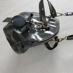 Emporio Armani Womens Tote Satchel Crossbody Bag Gray Patent Leather Handbag Bow Photo 2