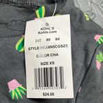 Mighty fine Women’s Black Tee with Cactus Print Runched sides Size XS NWT Photo 2