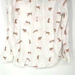 Rails Charli Shirt Women White Playful Cheetahs Print Linen Blend Button Medium Photo 5