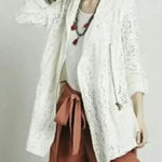 Free People Free People Sweater Women Small White Cardigan Lace Crochet Jacket Hoodie Photo 0
