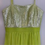 Cache Bright Green Sequin Chiffon Strapless High-Low Maxi/Mini Dress Size 4 Lime Photo 3