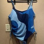 None New Women’s One Piece Swimsuit Blue Swirl Size 3X or 16 Photo 1
