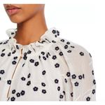 Rebecca Taylor  White Alessandra Floral Embroidered Silk Blouse - Size - Small Photo 2