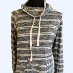 Ultra Flirt  Grey and white striped cowl neck sweater Size small Photo 1