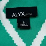 Alyx Sleeveless Scoop Neck Midi Sheath Dress Green White Diamond Size 8 Stretchy Photo 6