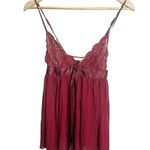 Victoria's Secret Victoria Secret Red Lace Sheer Pleated Babydoll Slip Dress XS Adjustable Straps Photo 0
