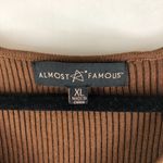 Almost Famous  Dress Ribbed Knit Cutout Ruched Long Sleeve Brown XL Photo 2
