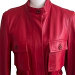 Parri's Italian Red Leather Jacket Size M Emily In Paris Emily Cooper Inspired Size M Photo 2