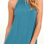 Lulus Country Road Blue Embroidered Dress Photo 0