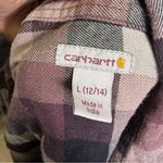Carhartt  Women's Rugged Flex Hamilton Shirt Button Down Plaid Check Purple Black Photo 3