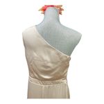 TFNC Bridesmaid satin one shoulder maxi dress with wrap skirt in champagne brown Tan Size 14P Photo 6