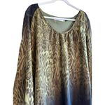 Urban Mangoz Flowy Open Sleeve Leopard Print Summer BOHO Ladies Blouse SZ Medium Photo 2