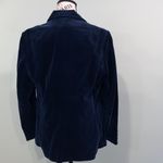 Perry Ellis Navy Blue Velvet Cotton Personal Women’s Size 14 Large Structured Blazer Jacket Photo 3