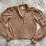 We The Free  Snowdrift Henley Camel Knit Sweater Photo 0