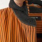 Lafayette 148 Orange Brown Pinstripe Button Down Shirt Cotton Preppy size Small Photo 3