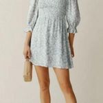 Reformation 💕💕 Zaria Mini Dress ~ Sofie Light Blue Floral Print Medium M Photo 0