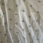 Maurice's sz XL Womens 100% Cotton Anchor Novelty Long Sleeve Button Top Nautical Photo 4