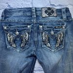 Miss Me Women's Blue Standard Skinny Cotton Jeans Size 26x32.5” Embroidered Photo 1