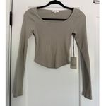 AGOLDE $118 New Ridley Rib Top - Rice Paper - Small Photo 4