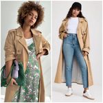 💕FAVORITE DAUGHTER💕 The Charles Double Breasted Trench Coat ~ Sand Medium NWT Photo 7