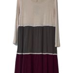 Andree by Unit  size medium dress long sleeve color block creme green maroon Photo 8