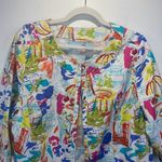 Liz&Me Open Blazer 3/4 Sleeve French theme novelty print 100% Cotton size 0X Photo 2