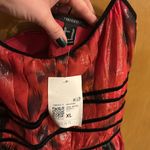 Forever 21 Red and black dress with velvet trim and tie back Photo 5